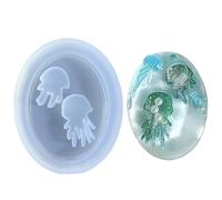 Jellyfish Silicona Forma de Resina Epoxi Joyas Colgantes Herramientas de Arena Rápida Llavero Fabricación Suministros Forma de Resina Epoxi Silicona Llavero Joyas para Principiantes Único