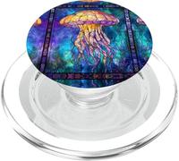 Jellyfish Stained Glass Stain Glass Art Ocean Jelly Fish PopSockets PopGrip para MagSafe