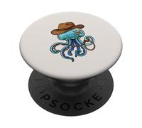 Jellyfish Western Sheriff Cowboy Funny Ocean Animal PopSockets PopGrip Adhesivo