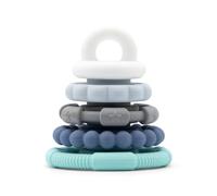 Jellystone Designs Rainbow Stacker - Juguete de silicona suave para bebé, juguete de dentición táctil para bebés, apto para recién nacidos y niñas a partir de 0 meses