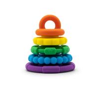 Jellystone Designs Rainbow Stacker y mordedor juguete, arcoíris, bebé, silicona sensorial