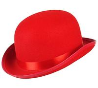 Jelord - Sombrero Bombín para Atultos de Fieltro Mujer/Hombre Inglés Sombrero Disfraz con Banda Satén Vintage Carnaval Halloween Fiestas Circunferencia 58-60cm