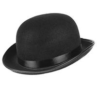 Jelord - Sombrero Bombín para Atultos de Fieltro Mujer/Hombre Inglés Sombrero Disfraz con Banda Satén Vintage Carnaval Halloween Fiestas Circunferencia 58-60cm