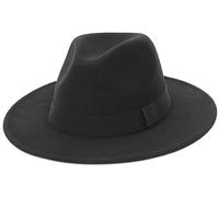 Jelord - Sombrero Fedora Hombre de Fieltro de Lana ala Ancha Sombrero Mujer Invierno Sombrerera de Jazz Clásico de con Cinta Vintage Elegante