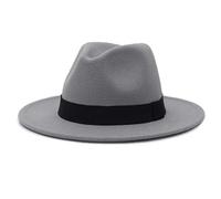 Jelord - Sombrero Fedora Hombre de Fieltro de Lana ala Ancha Sombrero Mujer Invierno Sombrerera de Jazz Clásico de con Cinta Vintage Elegante