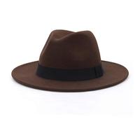 Jelord - Sombrero Fedora Hombre de Fieltro de Lana ala Ancha Sombrero Mujer Invierno Sombrerera de Jazz Clásico de con Cinta Vintage Elegante