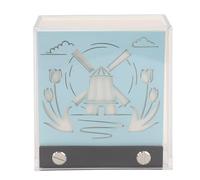 Jelquix Bloc de Notas de Arte 3D, Bloc de Notas de Talla de Papel 3D, Escultura de Molinos de Viento Postales, de con Diseño de Molino de Viento de Dibujos Animados para Decoración de la Sala de