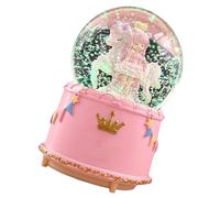 Jelquix Caja de Música con Forma de Bola de Cristal, Caja de Música Giratoria con Forma de Copo de Nieve para Niñas y Niños, Bola de Cristal de Resina