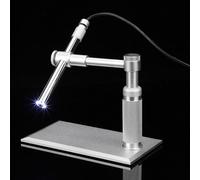 Jelquix Cámara con Lupa de Microscopio Digital USB con Soporte Ajustable y Zoom de 1-500x para Observación de Insectos, Identificación Antigua y Evaluación de Joyas, Aleación de Aluminio Inoxidable