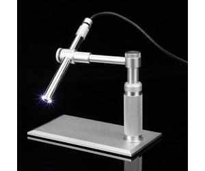 Jelquix Cámara con Lupa de Microscopio Digital USB con Soporte Ajustable y Zoom de 1-500x para Observación de Insectos, Identificación Antigua y Evaluación de Joyas, Aleación de Aluminio Inoxidable