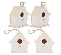 Jelquix Casa para Pájaros de Madera, Nido Colgante Bellamente Diseñado para Decoración de Jardín Al Aire Libre para Amantes de Las Aves, 4 Uds.