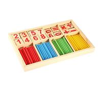 Jelquix Coloridos Manipuladores Matemáticos de Madera, Palos Educativos para Contar para Juguetes de Aprendizaje Preescolar, 9,1x6,5x0,9 Pulgadas