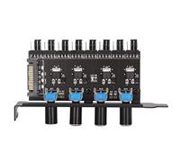 Jelquix Controlador de Velocidad del Ventilador de Refrigeración con Perilla de Concentrador de Ventilador de 8 Canales de Alto Rendimiento para Chasis de PC HDD VGA