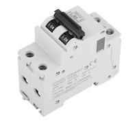 Jelquix Disyuntor en Miniatura de CC de Cierre Rápido para Paneles Solares de Rejilla 2P 250 V Bajo Voltaje Blanco 3.1 * 2.8 * 1.4 Pulgadas 25 A, 40 A Se Adapta A Sistemas de CC (25A)