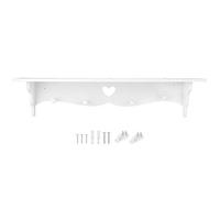 Jelquix Estante de Pared de PVC, Forma de Amor Hueca, Bonito Estante de Almacenamiento Decorativo para Sala de Estar, Dormitorio, 59cm, Blanco