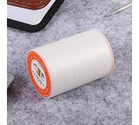 Jelquix Hilo de Cuero Encerado, Cordón de Poliéster Duradero de 0,45 Mm para Coser a Mano, Rollo de 160 M en 6 Colores (WHITE)