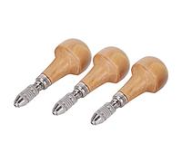 Jelquix Juego de 3 Tornillos de Tornillo de Mandril Tipo Graver, Juego de Tornillo de Banco con de Madera con Bloqueo de un Extremo, de Graver en Forma de Pera, Ideal para Joyería de Oro, Reemplazo de