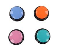 Jelquix Juego de Botones de Grabación de Voz, 4 Uds., Zumbadores de Entrenamiento de Mascotas Personalizables y Duraderos para Perros y Gatos, Fáciles de Usar