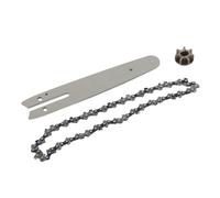 Jelquix Juego de Cadena de Motosierra para Minisierras Eléctricas, Placa Guía de 186 Mm |Barra con Rodamiento de Rodillos de Baja Fricción, Cadena Tratada Térmicamente de 230 Mm, Kit de Piñón de