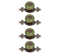 Jelquix Juego de Manijas para Gabinetes de Aleación de Zinc, Exquisitas Perillas Decorativas para Muebles para Cajones y Puertas, Paquete de 4, 73 Mm (1901 verde antiguo estampado de leopardo verde)