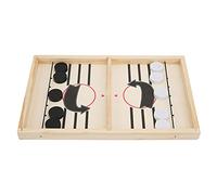 Jelquix Juego de Mesa de Hockey de Mesa de Madera, Juguete de Ajedrez de Batalla de Escritorio Interactivo para Padres e Hijos de Gran Tamaño, Tablero de Juego de Bordes Lisos con Entrenamiento de