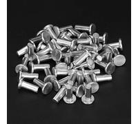 Jelquix Juego de Remaches de Aluminio, Remache de Cabeza Plana M4 Sólido Duradero para Manualidades, 100 Piezas para Mejoras del Hogar (M4*12)