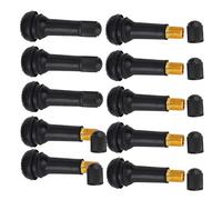 Jelquix Juego de Vástagos de Válvula TR414, 10 Uds., Vástagos de Válvula de Neumático de Goma Duradera con Tapas Antipolvo para Orificio de Llanta Estándar de 11,5mm