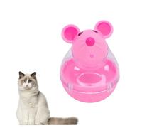Jelquix Juguete Interactivo para Gatos, Comedero Lento con Forma de Rata Base con Peso Cámara Transparente Dispensador de Comida Atractivo para Gatitos Que Estimula el Juego Activo (Pink)