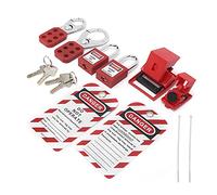 Jelquix Kit de Bloqueo y Etiquetado Juego de Candados de Seguridad con Viga de Bloqueo de Acero de 38 Mm Cerrojo de 25 Mm y 38, Ideal para de Válvulas de Disyuntor Gestión de Varias Personas
