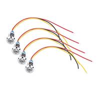 Jelquix LED Redondos Precableados Indicador de Color Dual Respetuoso con el Medio Ambiente para Instrumentos de Control Industrial 10 Mm 4 Unidades (rojo amarillo)