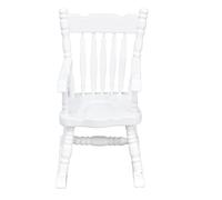 Jelquix Mecedora de Casa de Muñecas a Escala 1:12, Mini Balancín Blanco, Muebles de Casa de Muñecas de Madera para Niños, Familiares y Amigos
