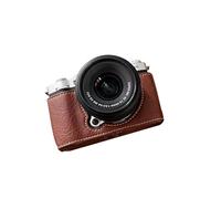 Jelquix Medio Estuche para Cámara para X M5, Estuche Protector de Cuero PU de Ajuste Preciso con Marco de Aleación de Aluminio, Correa para el Hombro, Antiarañazos con Montaje en Trípode (Brown)