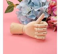 Jelquix Modelo de Mano de Pino Natural para Bocetos Artísticos, Decoración Articulada Funcional y Elegante para Mano Izquierda, Perfecto para Oficina en Casa, 6,9x1,4 Pulgadas, 1 Pieza