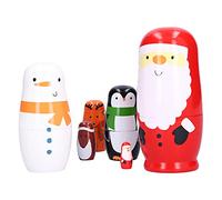 Jelquix Muñecas Rusas Anidadas, Artesanías Pintadas de Madera, Adorno de Dibujos Animados para Regalos Festivos de Navidad de Halloween, Decoración del Hogar