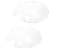 Jelquix Paleta de Pintura Acrílica de 2 Piezas, Bandeja de Mezcla de Pintura Transparente Antiadherente, Paleta de Forma Ovalada con Superficie Lisa, Ideal para Artistas, Entusiastas de la y (2)