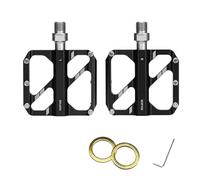 Jelquix Pedales de Bicicleta para Bicicletas de Montaña, Carretera, | Aleación de aluminio, 3 rodamientos, 10 pasadores antideslizantes, eje de acero cromado, pedales de bicicleta roscados de