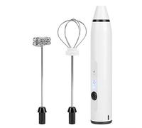 Jelquix Pequeño Espumador de Leche Eléctrico Mini Batidor de Mano para Café Latte Chocolate Caliente Blanco 1 Unidad (WHITE)