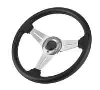 Jelquix Reemplazo del Volante a la Deriva de 14 Pulgadas para Automóvil de Carreras para Ajuste Universal, Rojo/negro/plata, Aleación de Aluminio + Material de PU, Fácil Instalación para Entusiastas
