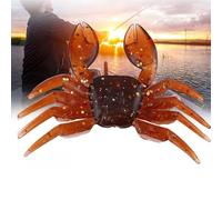 Jelquix Señuelo de Cangrejo Artificial, 10 Uds., Cebo de Pesca Suave y Duradero para Pesca en Agua Dulce, Simulación de Plástico Realista 3D, Marrón/Rosa/Blanco, 8 * 5cm (Brown)