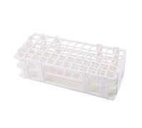 Jelquix Soporte de Plástico para Tubos de Ensayo, Soporte de 60 Agujeros, Práctico de Almacenamiento de Laboratorio para Científicos, Blanco, 9,84 X 4,17 X 2,55 Pulgadas para Múltiples Pruebas