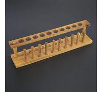 Jelquix Soporte de Tubos de Ensayo de Madera Duradero, Herramienta de Laboratorio Resistente de 6/8/10/12 Orificios para Experimentación Química (Gradilla para tubos de ensayo de madera 10)