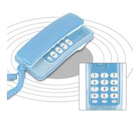 Jelquix Teléfono de Hotel sin Identificador de Llamadas, Función Flash, Silenciamiento de Llamadas, Rellamada Al último Número, Ahorro de Energía, de Pared/Escritorio (Blue)