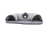 Jelquix Túnel para Gatos en Forma de U, Cama para Gatos, Juguete de Descanso 2 en 1 con Tapete de Felpa Lavable Desmontable, Tamaño de 29,53 X 21,65 Pulgadas, Ideal para de Interior, Gatitos y