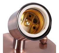 Jelquix Zócalo del Portalámparas de la Lámpara de Pared Moderna, Casquillo del Bulbo E27 Vintage de Superficie Lisa que Gira 180 ° para una Fácil Instalación en Color Bronce Rojo (Bronce antiguo)