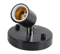 Jelquix Zócalo del Portalámparas de la Lámpara de Pared Moderna, Casquillo del Bulbo E27 Vintage de Superficie Lisa que Gira 180 ° para una Fácil Instalación en Color Bronce Rojo (BLACK)