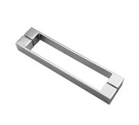 Jelter Tirador cuadrado de cristal cromado resistente de 190 mm de agujero a agujero central | 225 mm de largo para mampara de ducha, ducha, cabina, alcachofa, 1 unidad