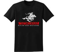 JELU Winchester Rifle and Shotguns Firearm T-Tshirts Camisetas y Tops Graphic Unisex Basic Short Sleeve Cotton Casual T-Tshirts Camisetas y Tops Black(Medium)