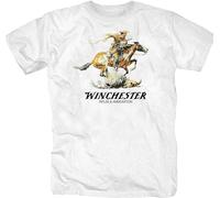 JELU Winchester Rifle T-Tshirts Camisetas y Tops Graphic Unisex Basic Short Sleeve Cotton Casual T-Tshirts Camisetas y Tops White(Medium)