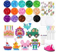 JelyArt Kit de Cuentas para Planchar 10mm - Juego Completo con 1500+ Cuentas XXL Hama Beads, Mini Plancha para Manualidades y Plantillas - Actividad Creativa para Niños desde 3 Años