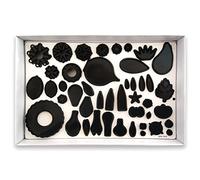 JEM 103FF002 Juego de cortadores de plástico 75 Piezas Two Set-Flowers, Blanco